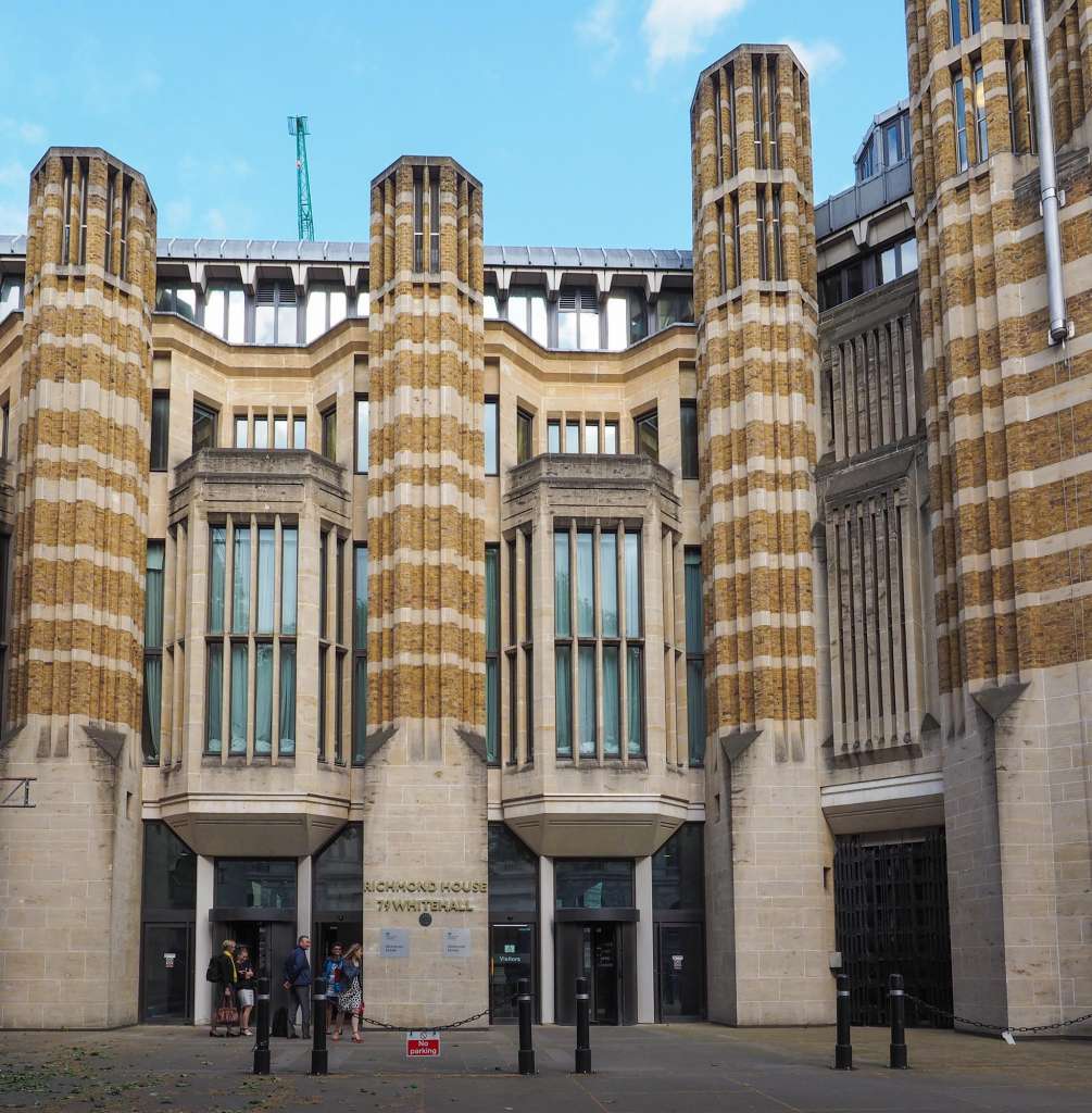 The Whitehall facade of Richmond House, the only part to be retained in Parliament's plans (Credit: