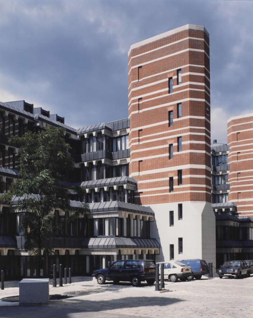 The cascading rear facade and iconic brick towers of Richmond House (Credit: Country Life)