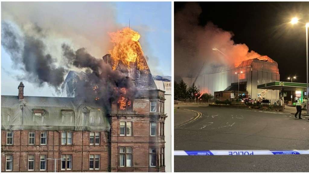 Image taken on 25th September showing the fire which caused extensive damage [Credit: Hugh Hill]