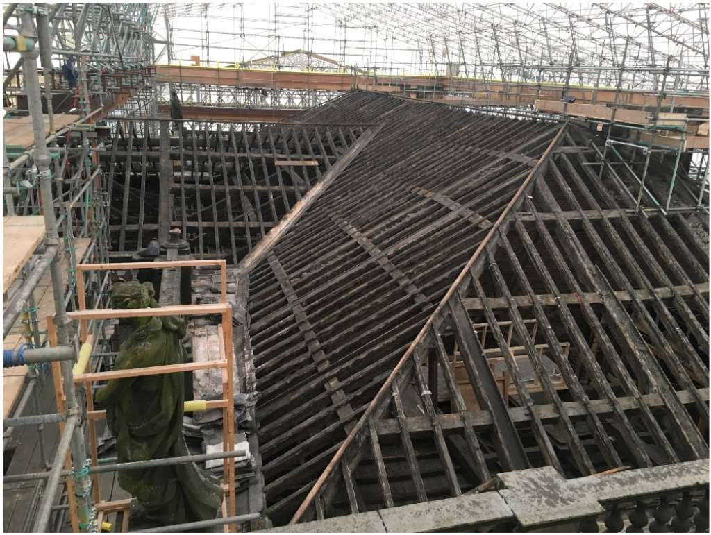 View of major repairs to the main house roof (Credits: Tim Cooke)