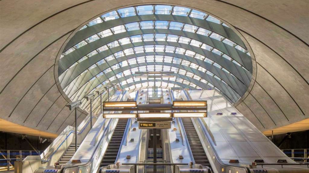 Entrance to Canary Wharf Underground Station, London