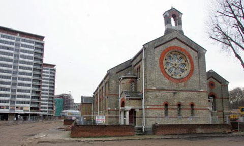 The Guards Chapel is all that remains of a larger estate