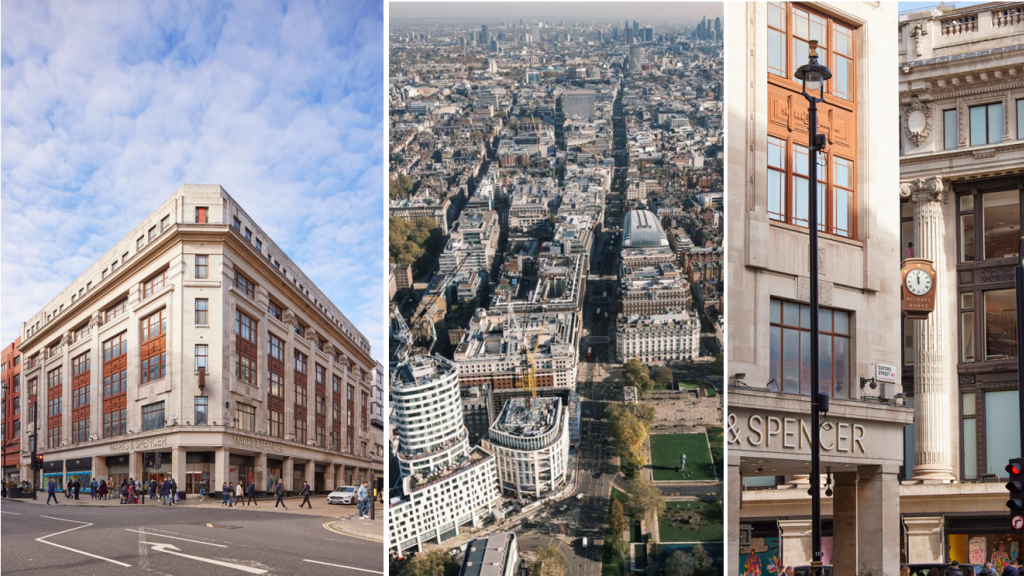 M&S Marble Arch and London's Oxford Street looking east (Credit: Matthew Andrews for SAVE)