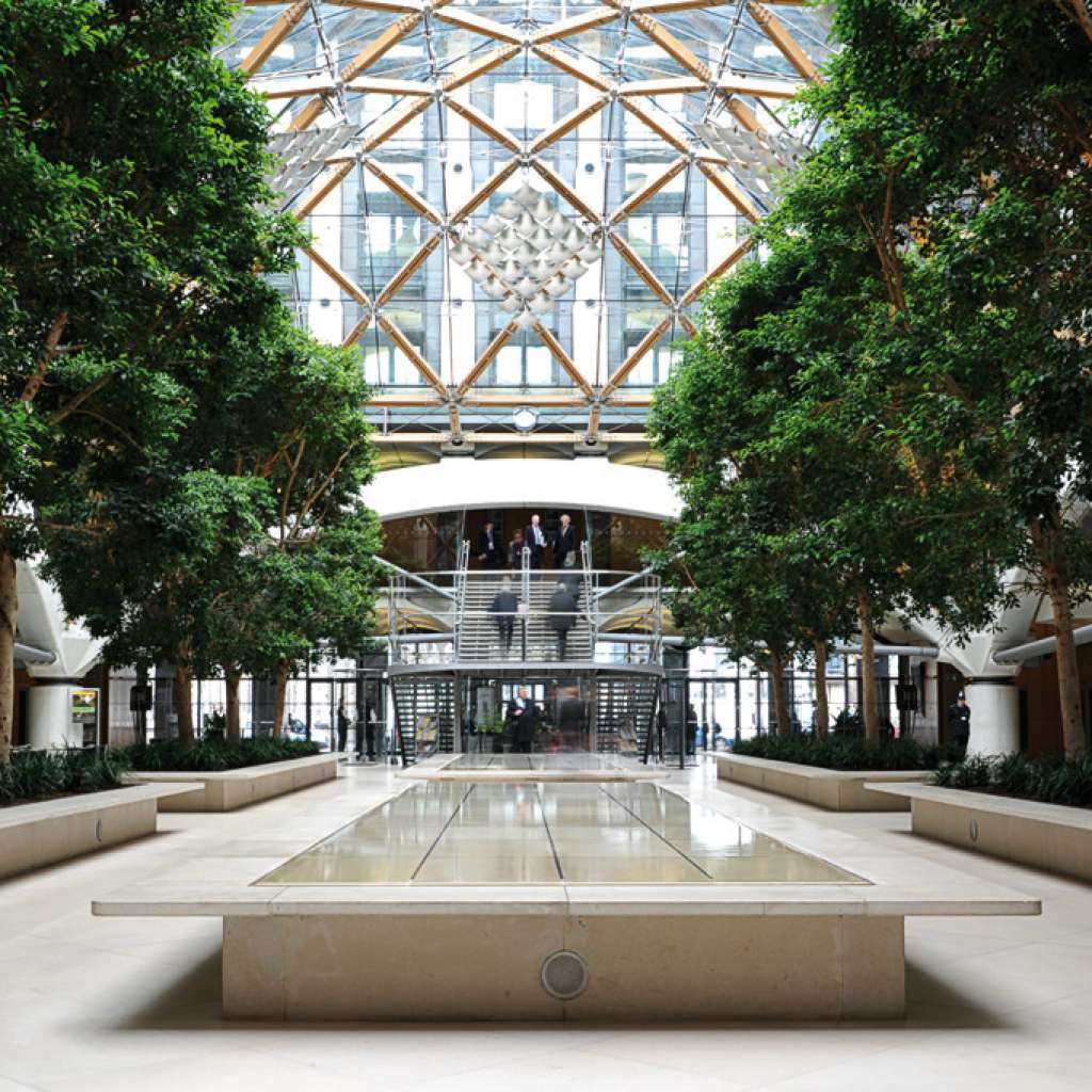 The central water feature in Portcullis House (Image - Royal Academy)