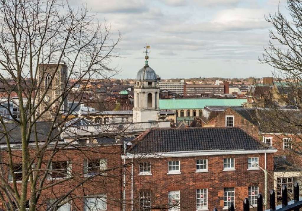 Present view from Norwich Castle looking north towards Anglia Square