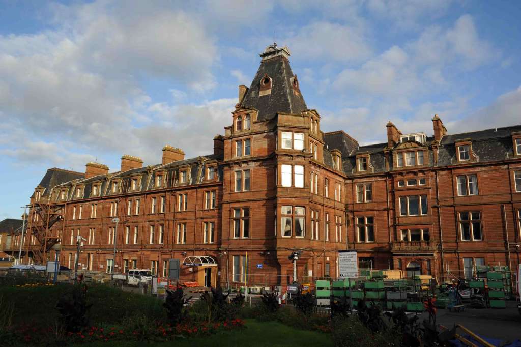 Ayr Station Hotel in October 2018 with its magnificent cheateaux-like tower [Credit - Nigel Hackett]